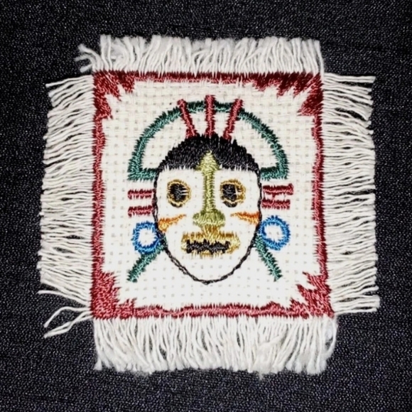 Unbranded Other - 1 Native Meso-American Mask Logo Embroidered Patch Emblem Appliqué 2"x2" Iron-On